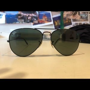 Ray Ban black aviator sunglasses